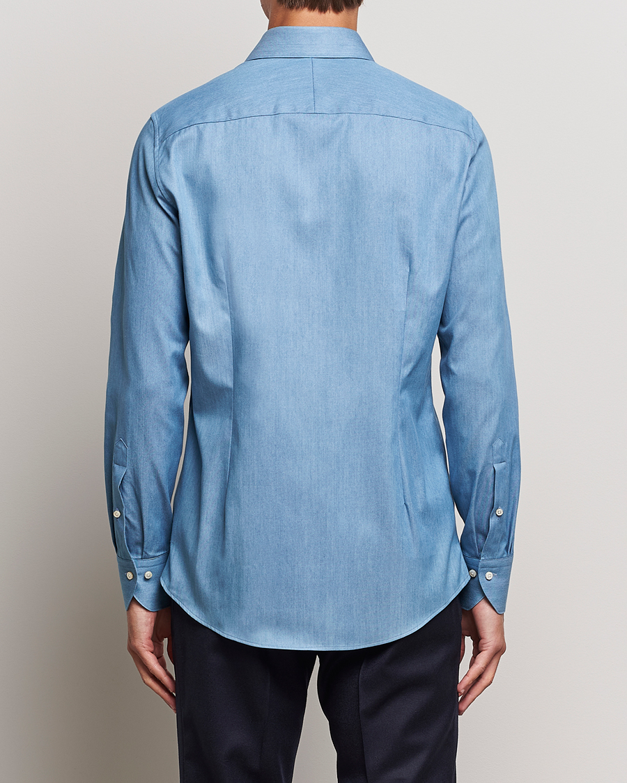 Mies | Kauluspaidat | Stenströms | 1899 Slim Denim Twill Shirt Indigo