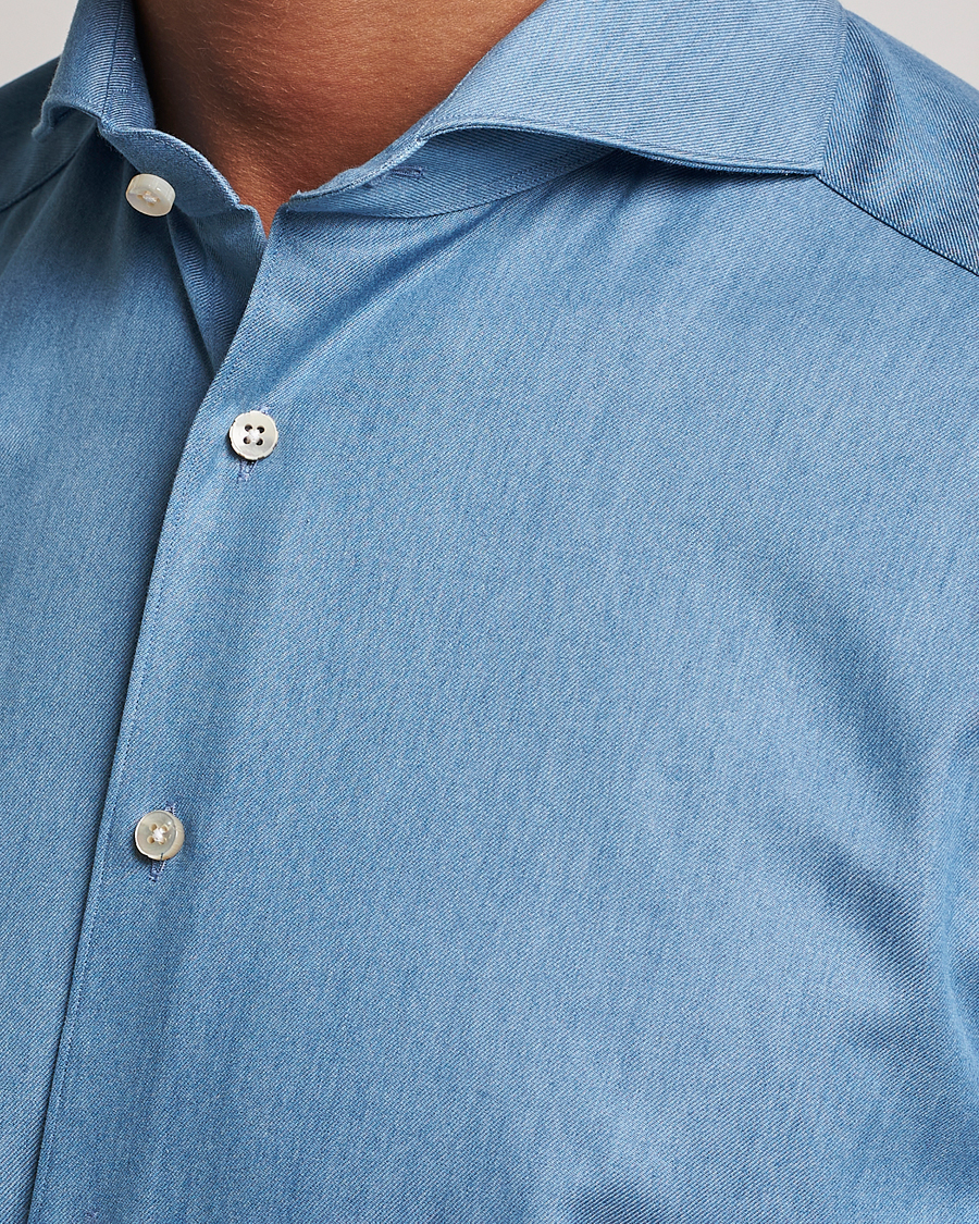 Mies | Kauluspaidat | Stenströms | 1899 Slim Denim Twill Shirt Indigo