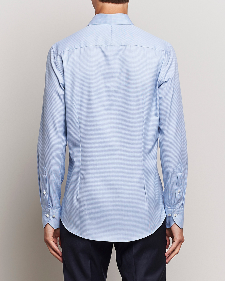 Mies | Kauluspaidat | Stenströms | 1899 Slim Supima Cotton Houndtooth Shirt Blue