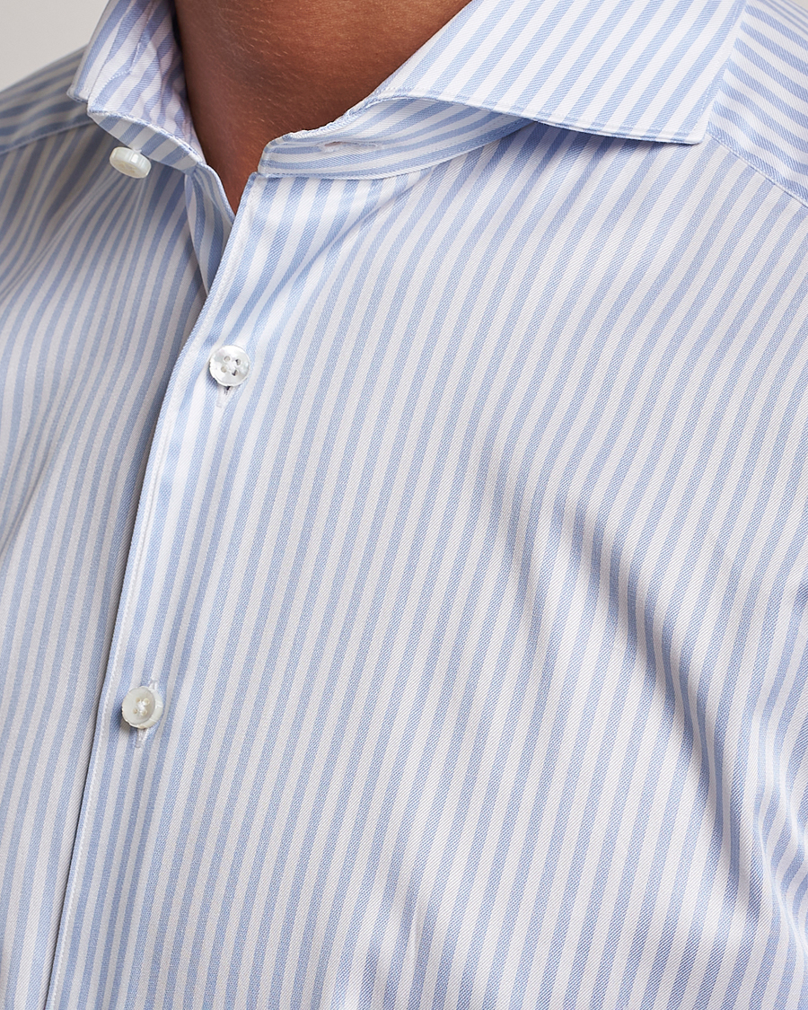 Mies | Kauluspaidat | Stenströms | 1899 Slim Supima Cotton Stripe Shirt Blue