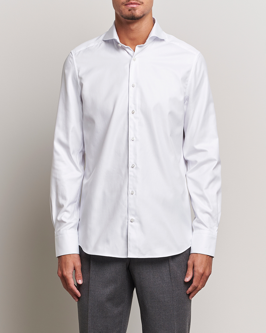 Mies | Stenströms | Stenströms | 1899 Slim Supima Cotton Twill Shirt White