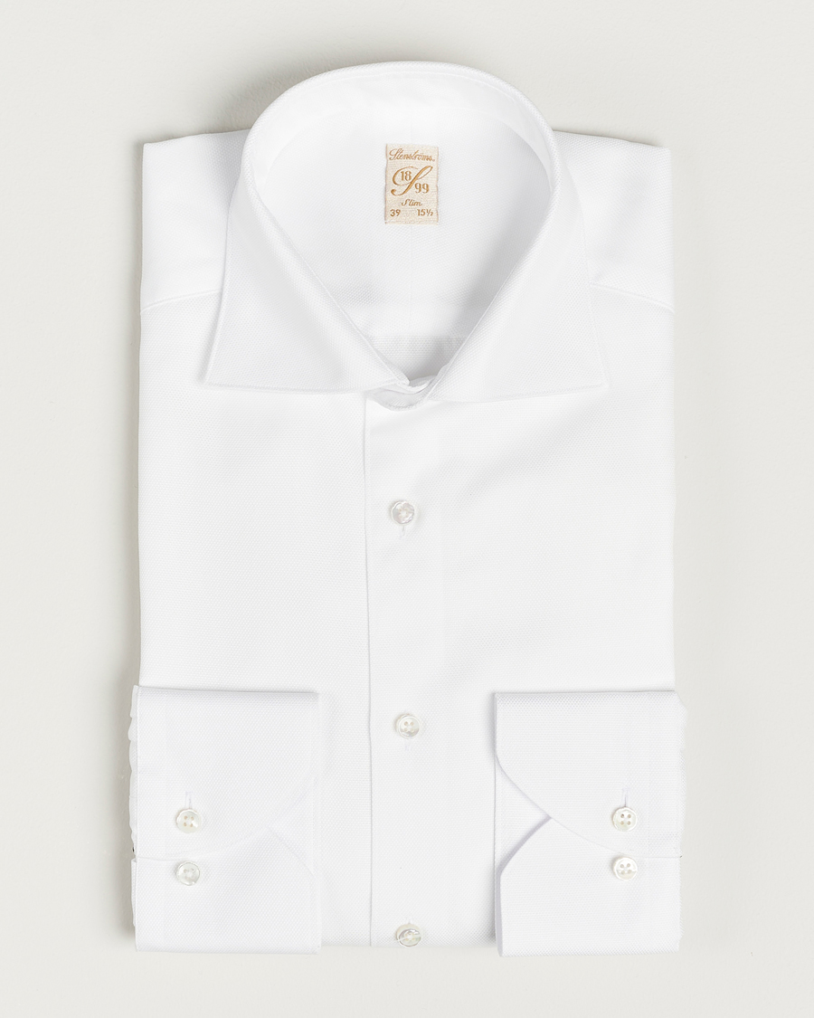 Mies | Stenströms | Stenströms | 1899 Slim Cotton Royal Oxford Shirt White