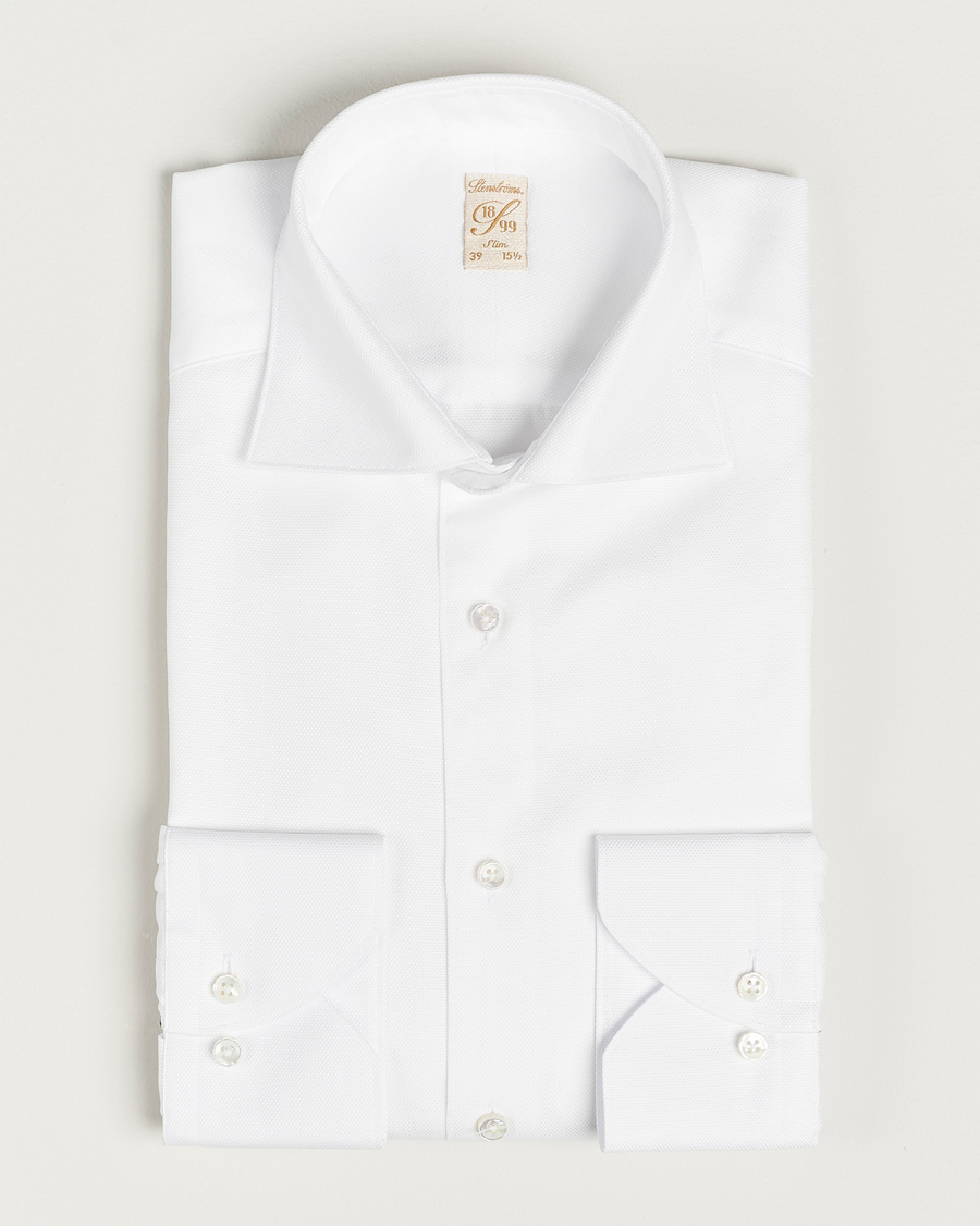 Mies | Kauluspaidat | Stenströms | 1899 Slim Cotton Royal Oxford Shirt White