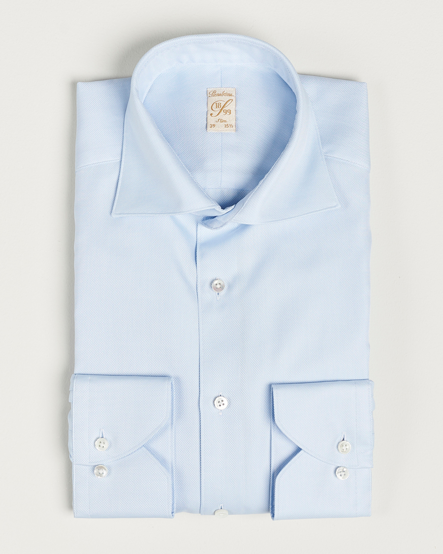 Mies | Kauluspaidat | Stenströms | 1899 Slim Cotton Royal Oxford Shirt Light Blue