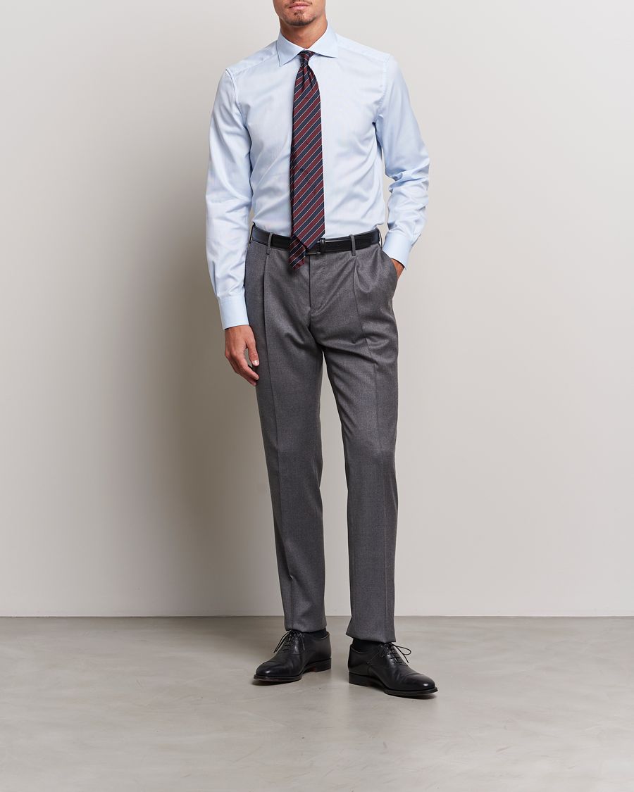 Mies | Kauluspaidat | Stenströms | 1899 Slim Cotton Royal Oxford Shirt Light Blue