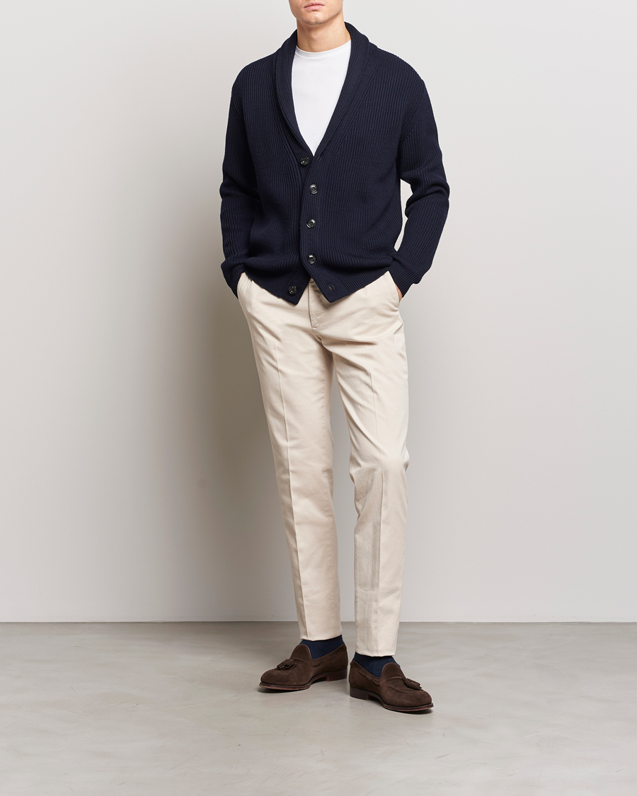 Mies | Puserot | Altea | Shawl Collar Cardigan Navy