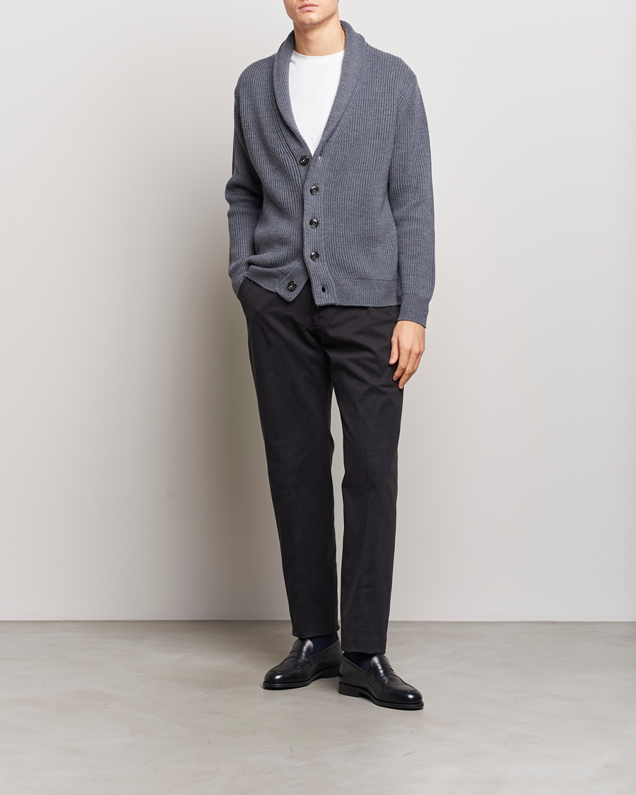 Mies | Puserot | Altea | Shawl Collar Cardigan Charcoal