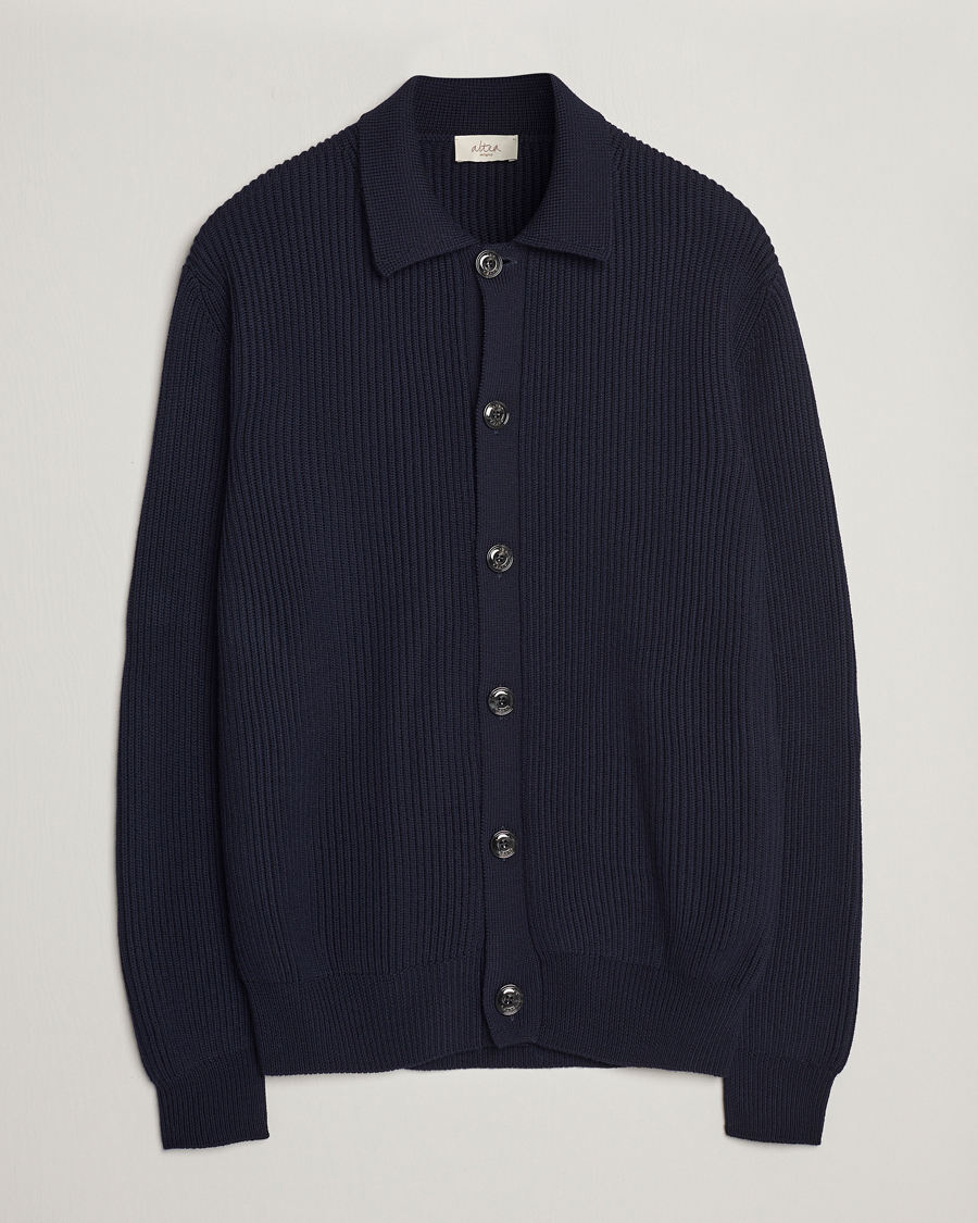 Mies | Puserot | Altea | Rib Wool Cardigan Navy