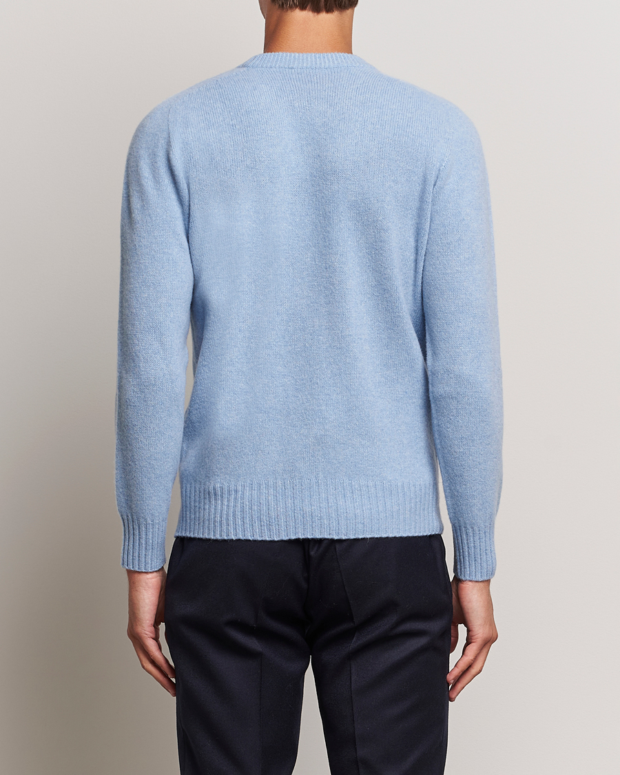 Mies | Puserot | Altea | Wool/Cashmere Crew Neck Pullover Light Blue