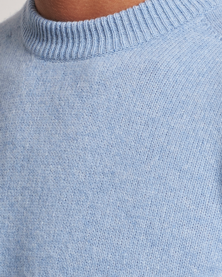 Mies | Puserot | Altea | Wool/Cashmere Crew Neck Pullover Light Blue
