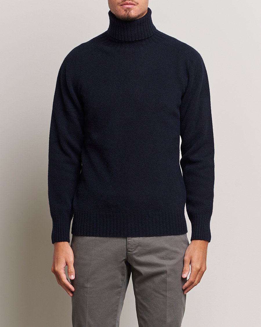 Mies | Poolot | Altea | Wool/Cashmere Crew Neck Rollneck Navy