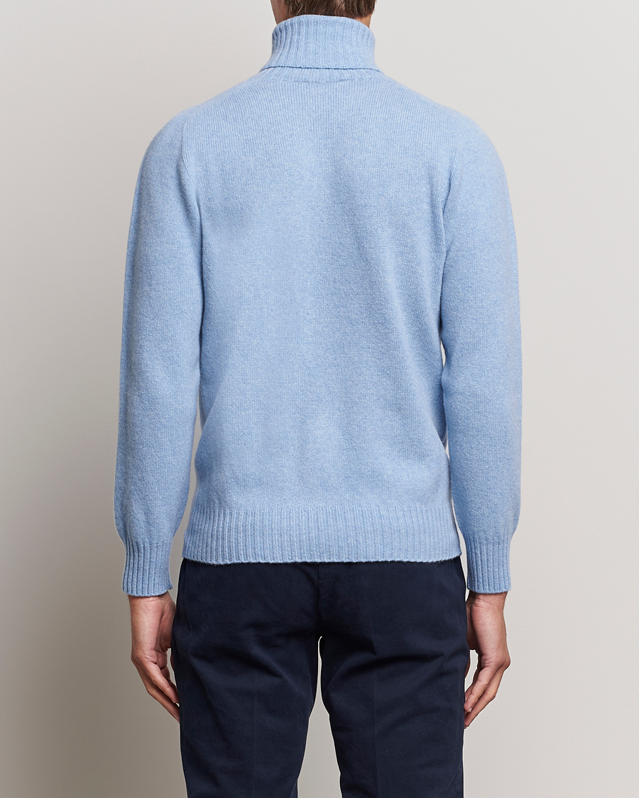 Mies | Puserot | Altea | Wool/Cashmere Crew Neck Rollneck Light Blue
