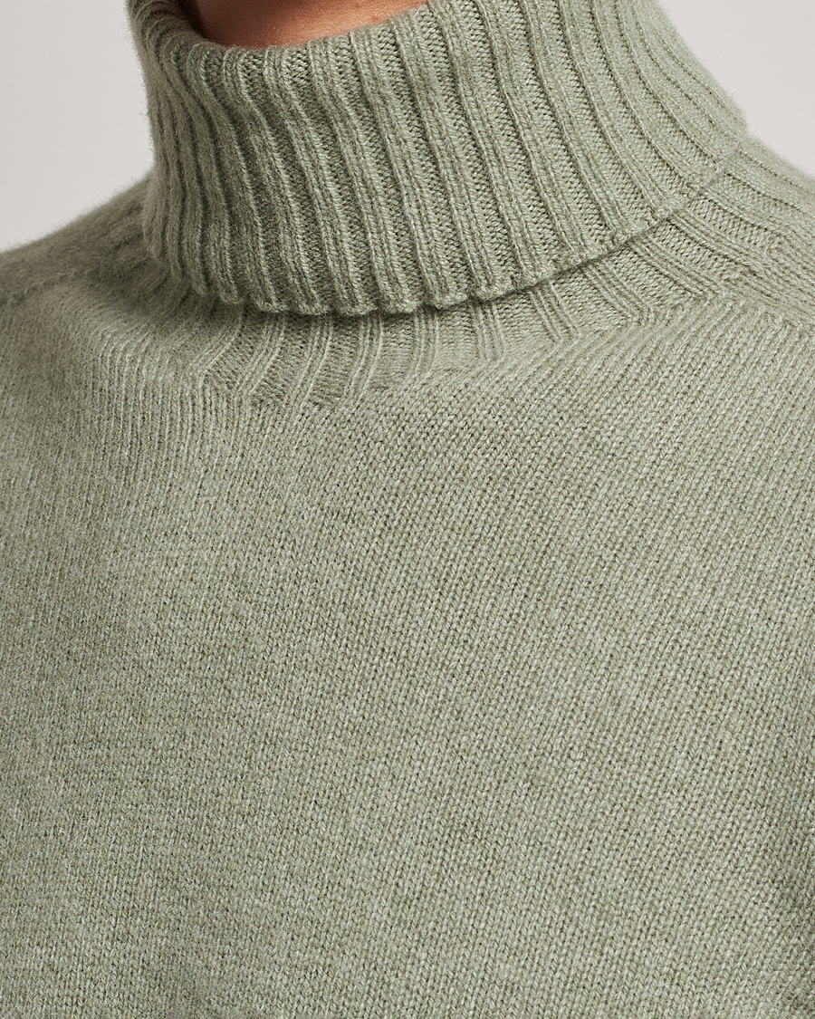 Mies | Puserot | Altea | Wool/Cashmere Crew Neck Rollneck Sage