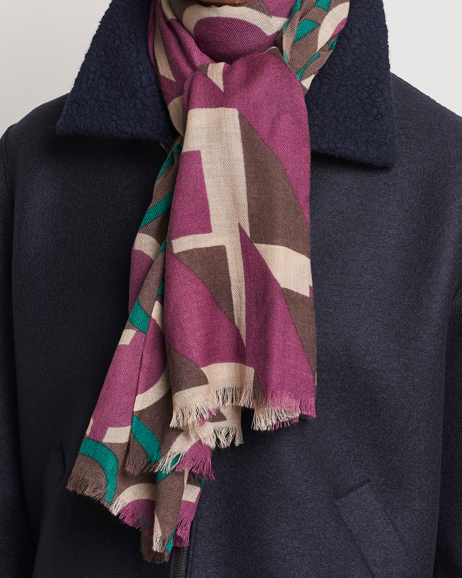 Mies | Altea Printed Wool Scarf Brown | Altea | Printed Wool Scarf Brown