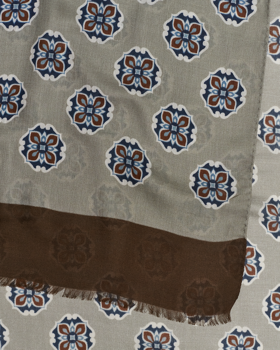 Mies | Altea Printed Medallion Wool Scarf Light Grey | Altea | Printed Medallion Wool Scarf Light Grey