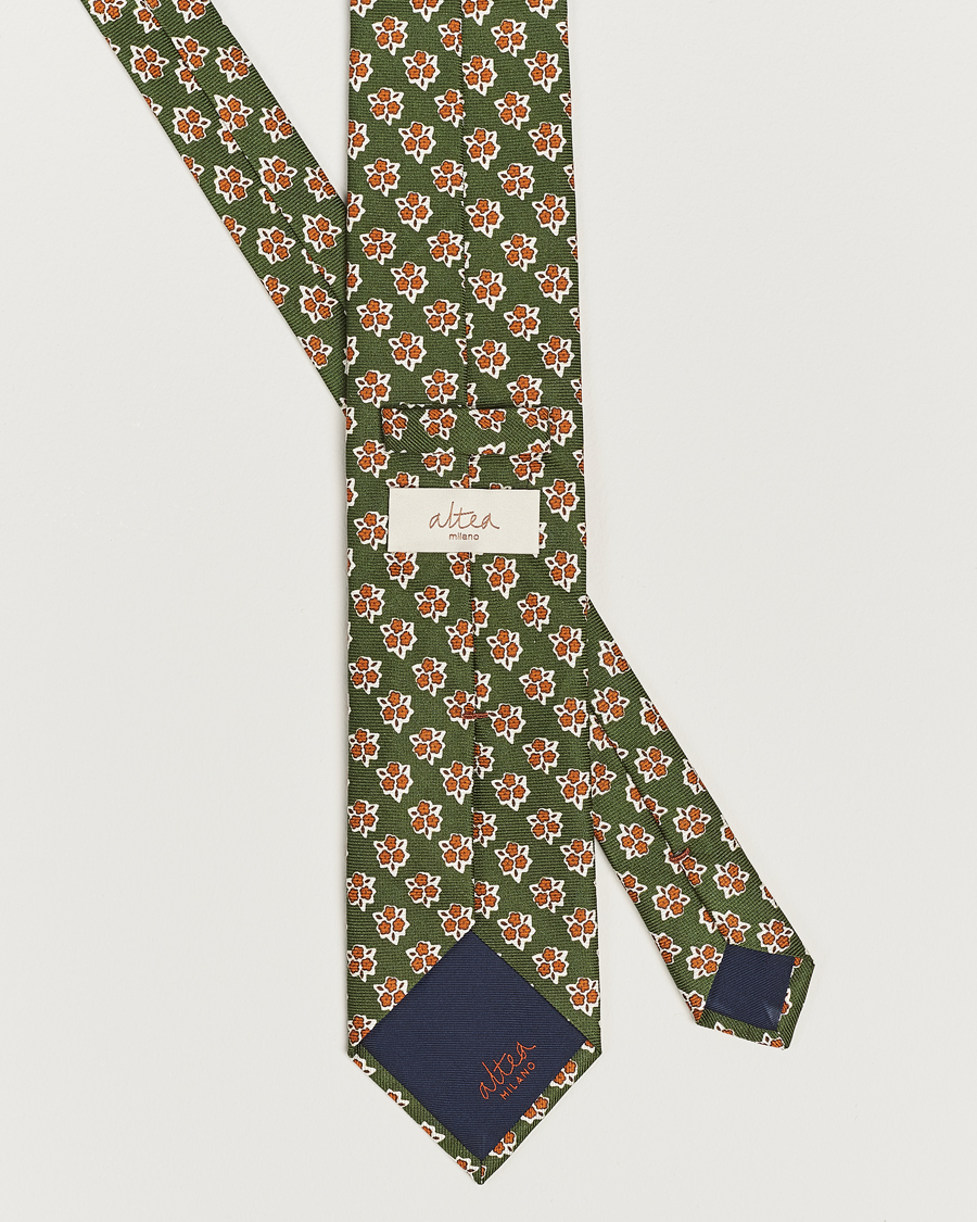 Mies | Altea Printed Silk Tie Green | Altea | Printed Silk Tie Green