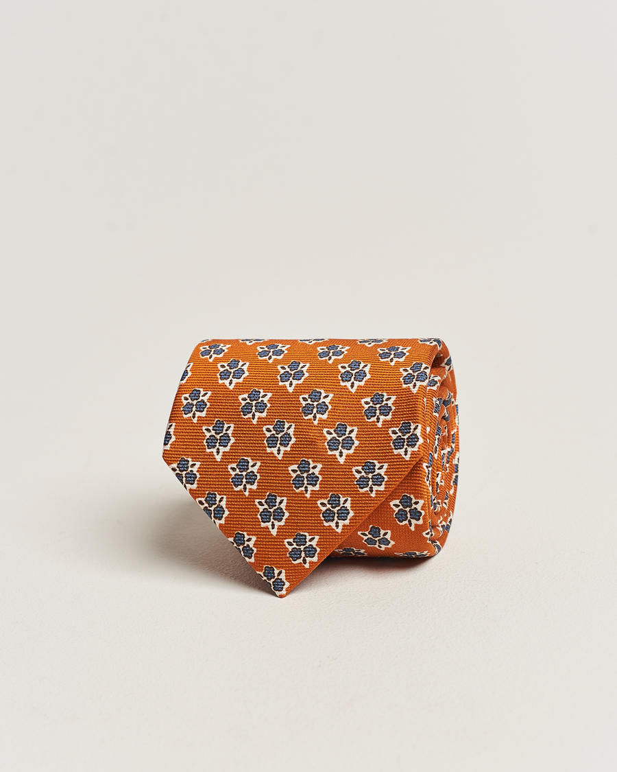 Mies | Arkipuku | Altea | Printed Silk Tie Orange