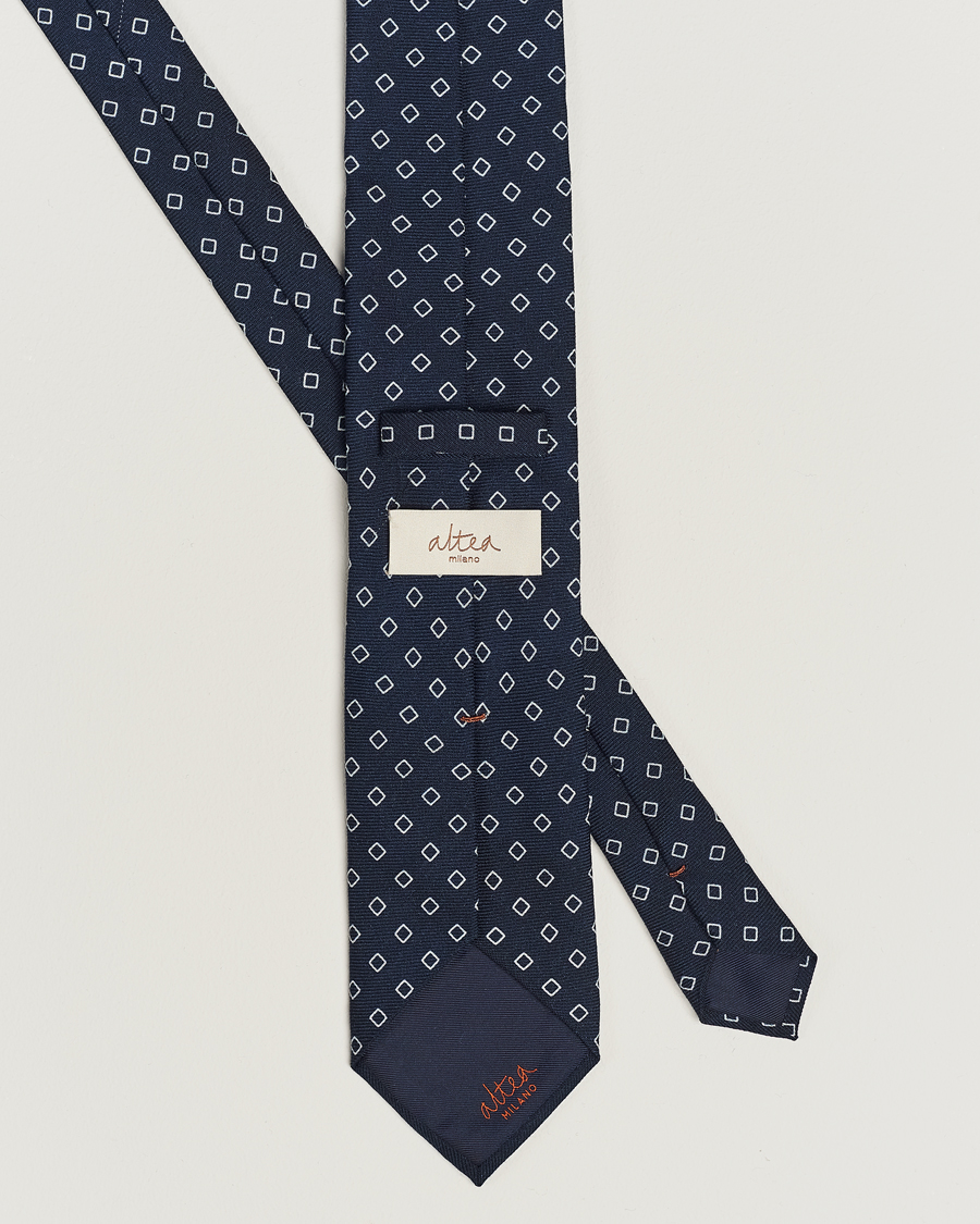 Mies | Altea Printed Wool Tie Navy | Altea | Printed Wool Tie Navy