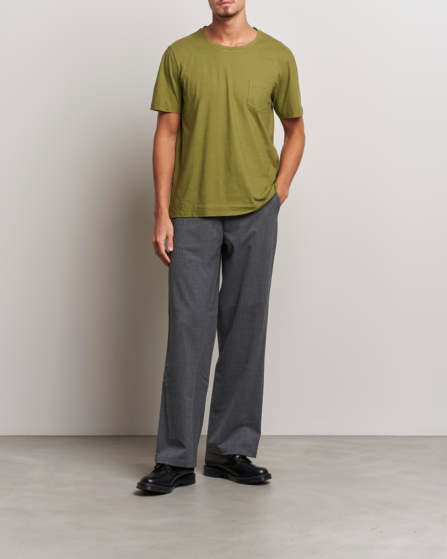 Mies | T-paidat | Massimo Alba | Panarea Cotton Jersey T-Shirt Olive