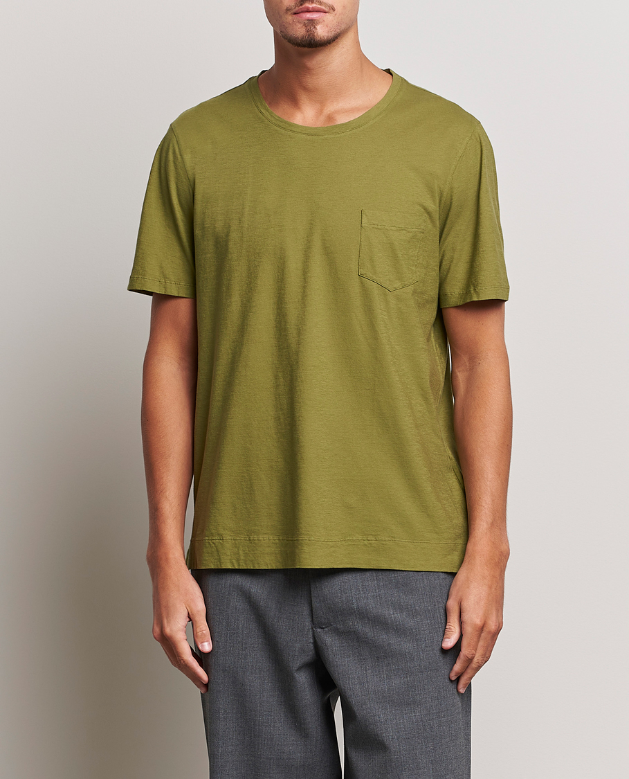 Mies |  | Massimo Alba | Panarea Cotton Jersey T-Shirt Olive