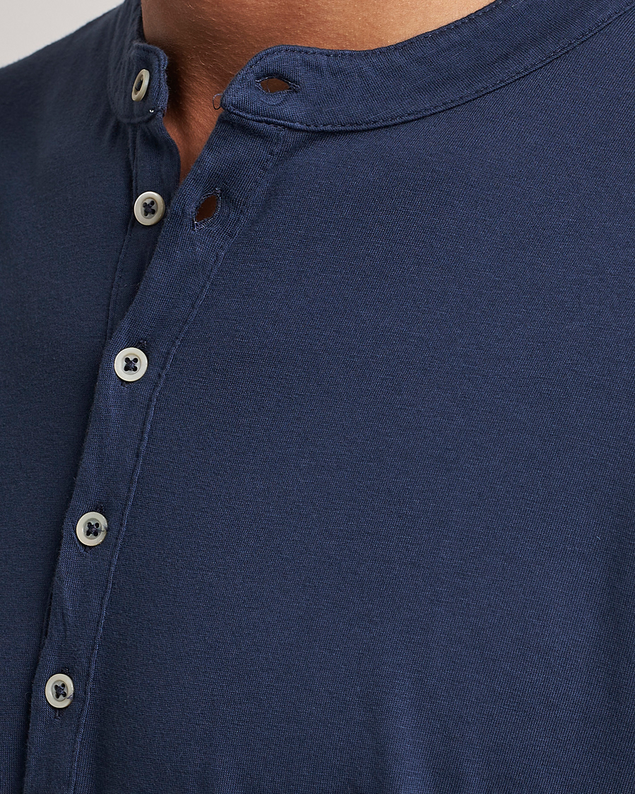 Mies | Puserot | Massimo Alba | Hawai Cotton/Cashmere Henley Navy