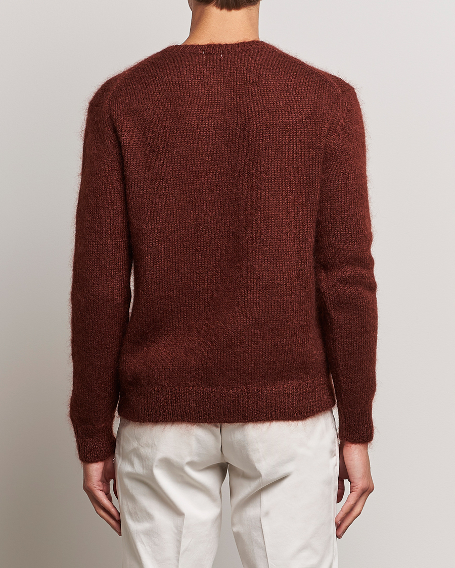 Mies | Puserot | Massimo Alba | Alder Mohair/Silk Crew Neck Burnt Orange