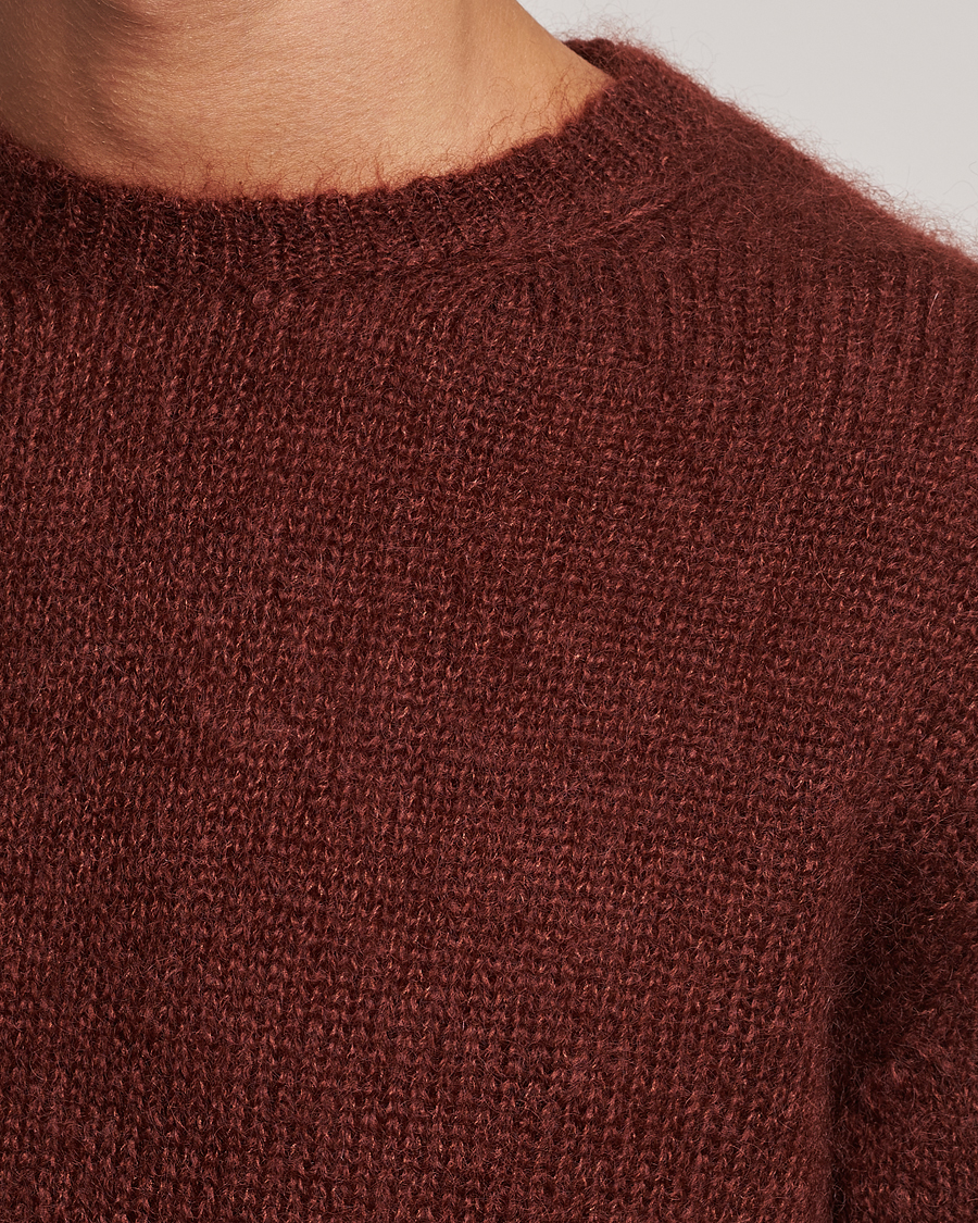 Mies | Puserot | Massimo Alba | Alder Mohair/Silk Crew Neck Burnt Orange