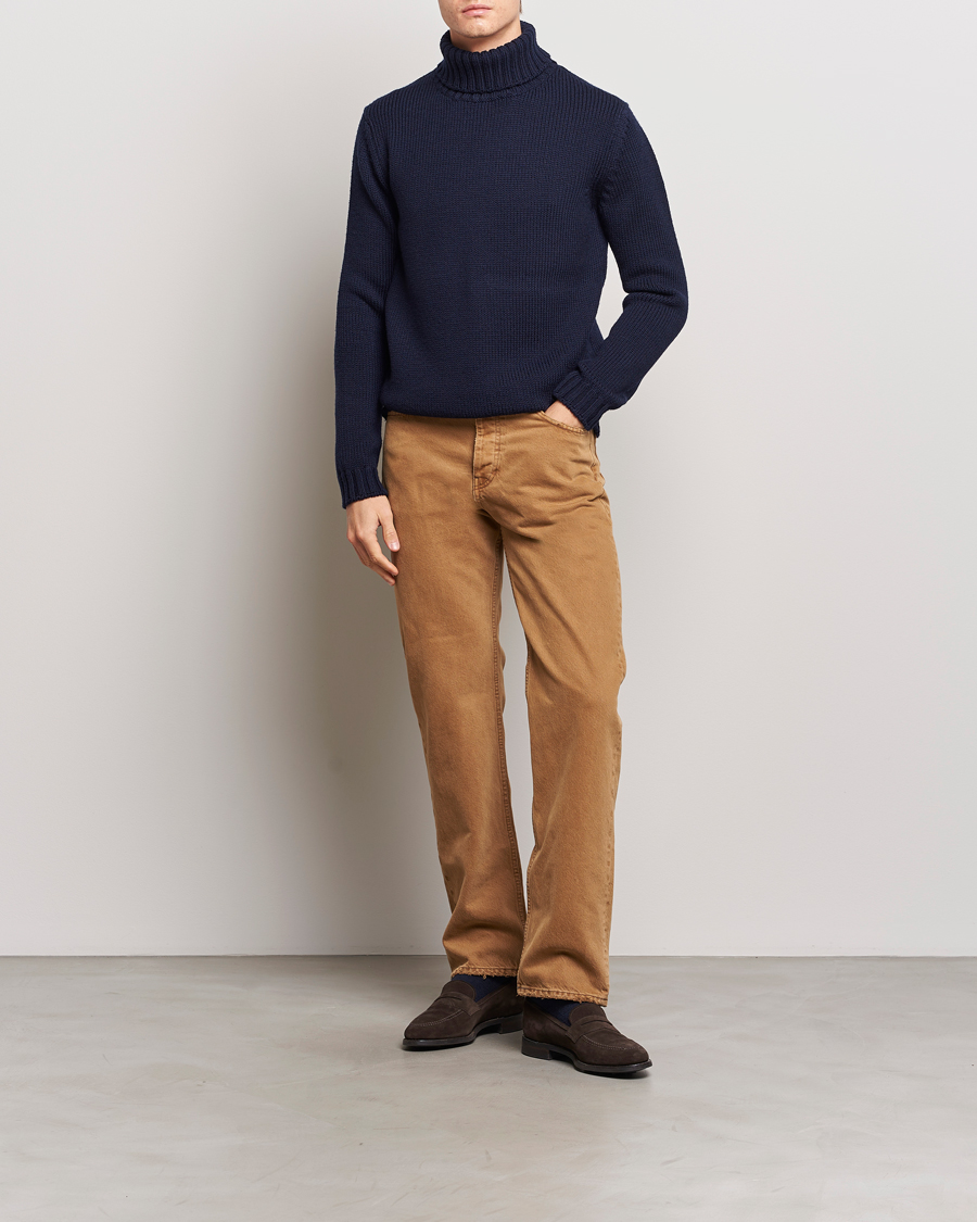 Mies | Puserot | Massimo Alba | Karl Knit Rollneck Navy