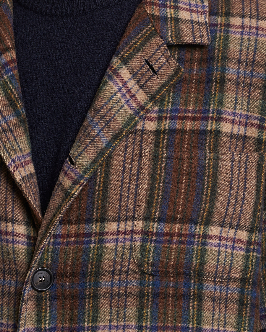 Mies | Takit | Massimo Alba | Florida Soft Wool Shirt Jacket Brown Check