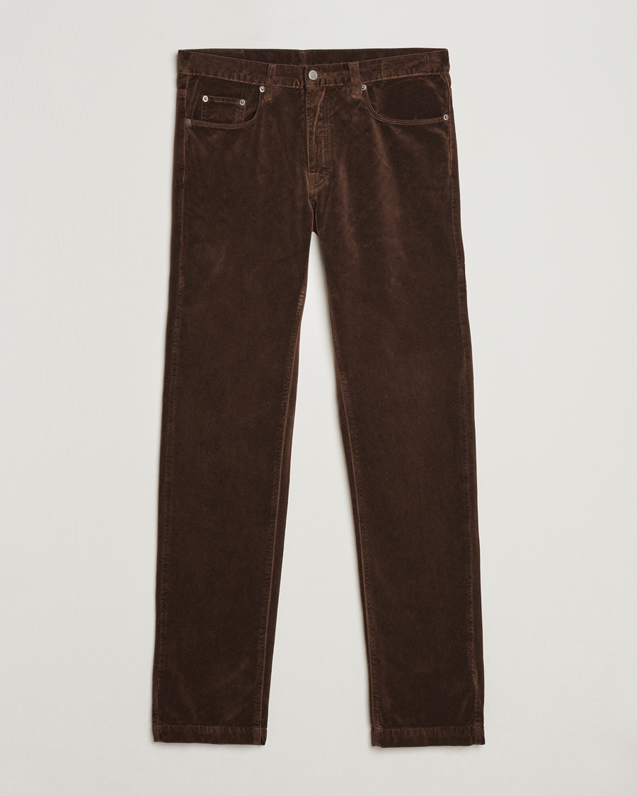 Mies | Housut | Massimo Alba | Regular Fit Velvet 5-Pocket Pants Chestnut