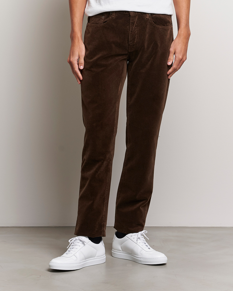 Mies | Vakosamettihousut | Massimo Alba | Regular Fit Velvet 5-Pocket Pants Chestnut