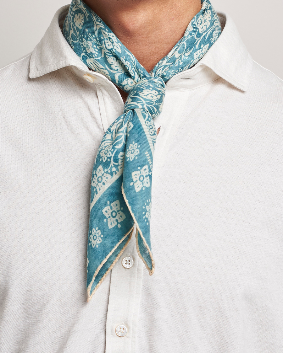 Mies | Massimo Alba Printed Cashmere Bandana Turchese | Massimo Alba | Printed Cashmere Bandana Turchese