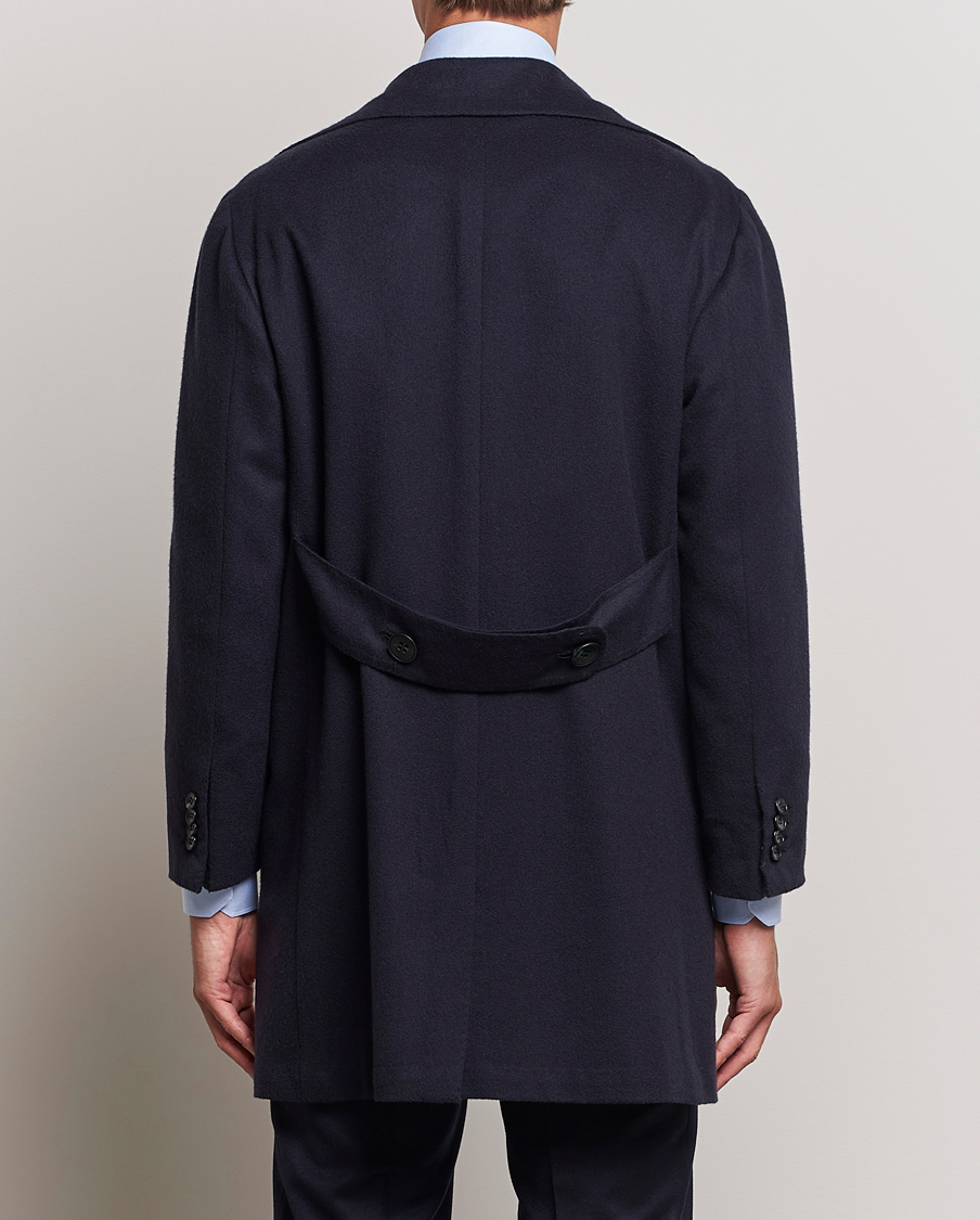 Mies | Takit | Kiton | Double Breasted Cashmere Coat Navy