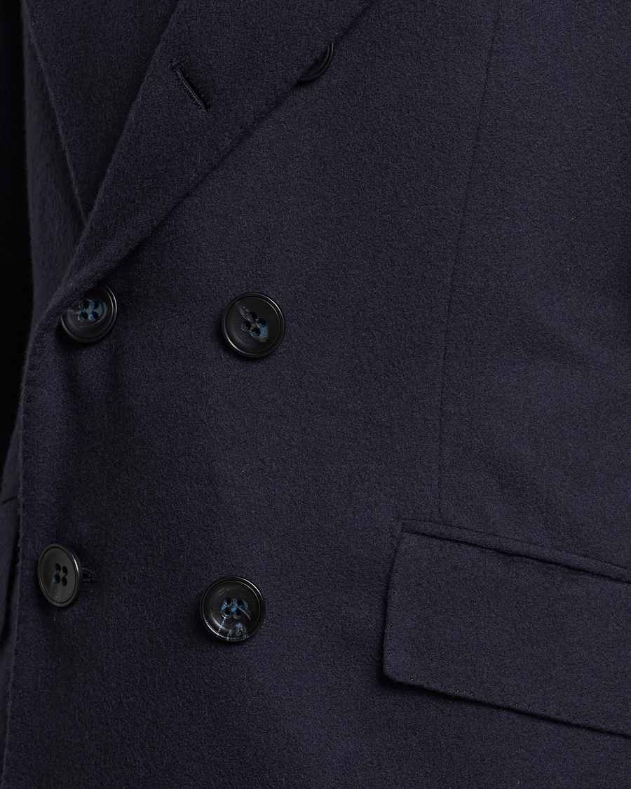 Mies | Takit | Kiton | Double Breasted Cashmere Coat Navy
