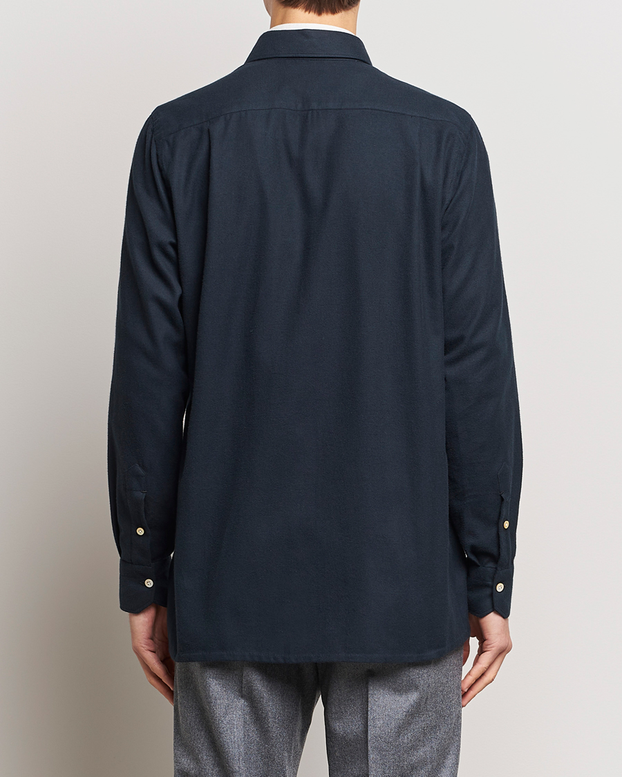 Mies | Kauluspaidat | Kiton | Herringbone Flannel Overshirt Midnight