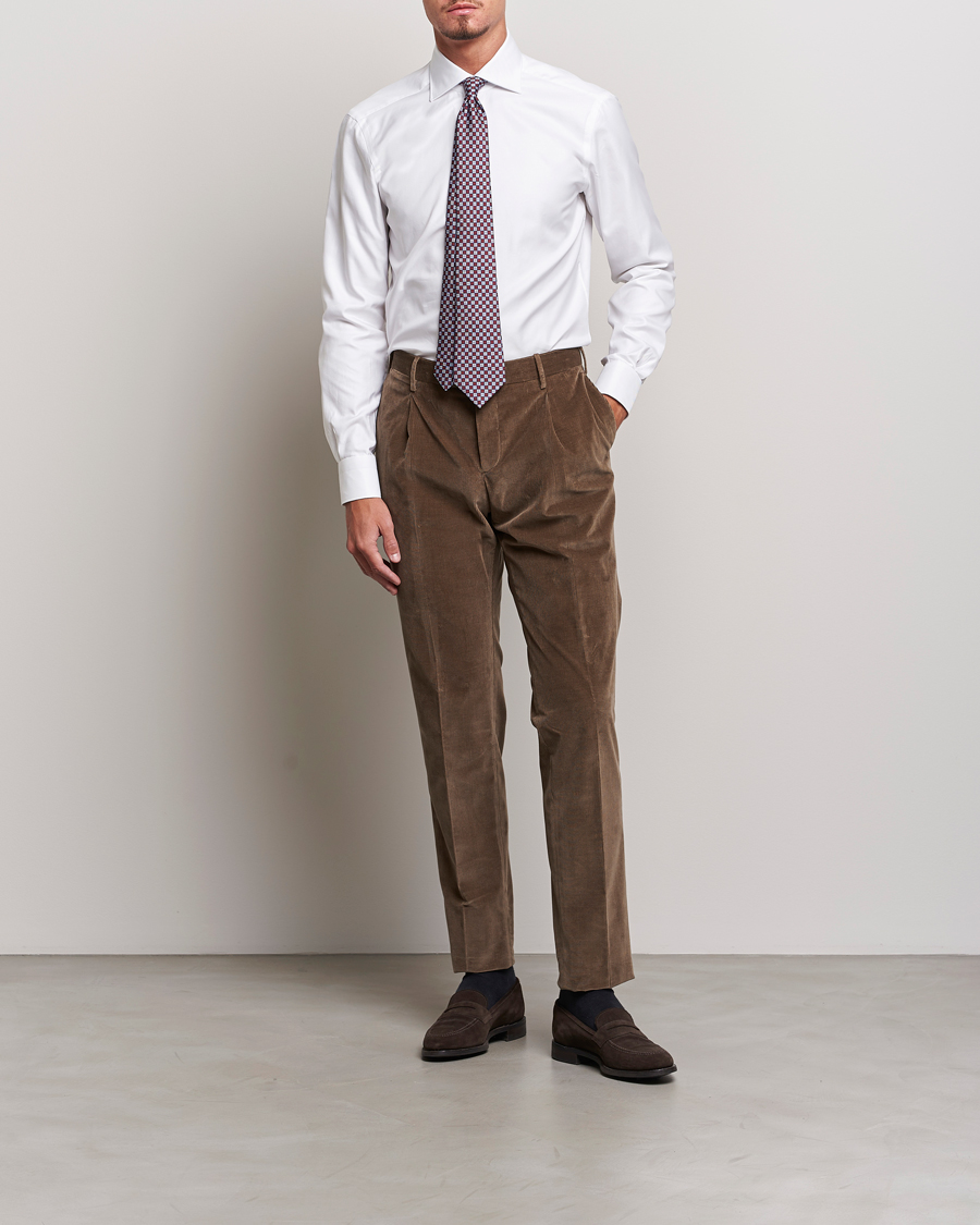 Mies | Kauluspaidat | Kiton | Slim Fit Royal Oxford Shirt White