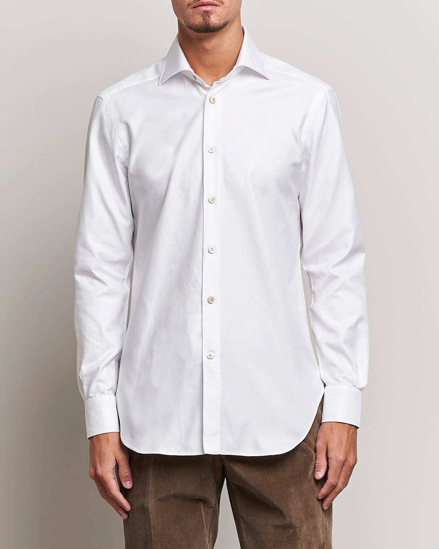 Mies | Quiet Luxury | Kiton | Slim Fit Royal Oxford Shirt White