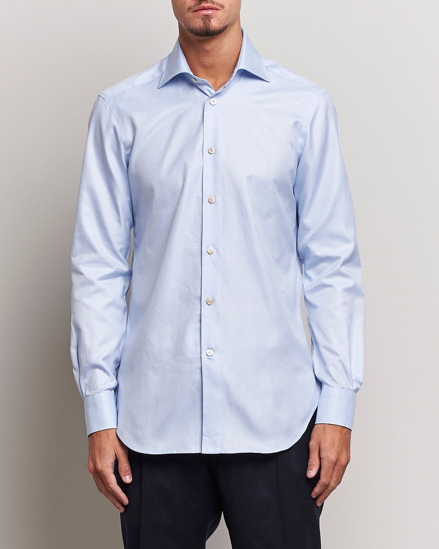 Mies | Quiet Luxury | Kiton | Slim Fit Royal Oxford Shirt Light Blue
