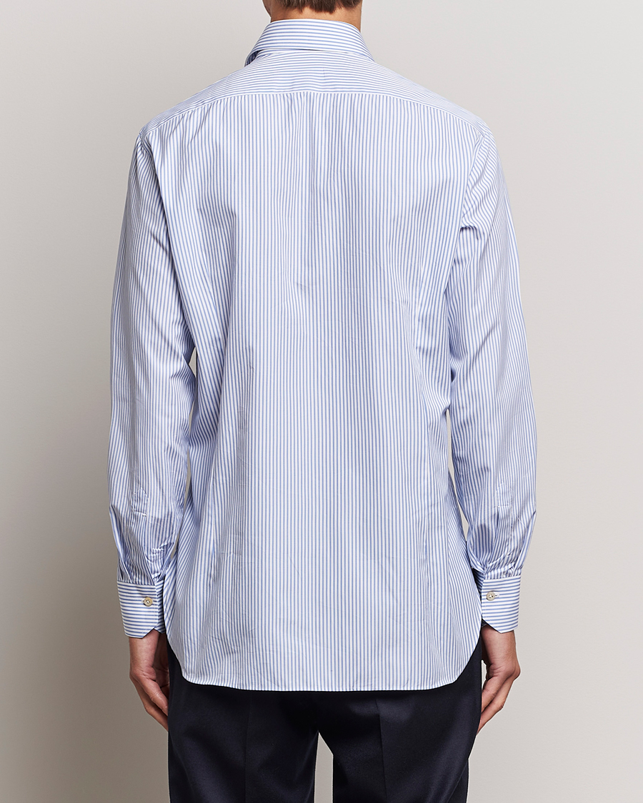 Mies | Kauluspaidat | Kiton | Slim Fit Striped Poplin Shirt Light Blue
