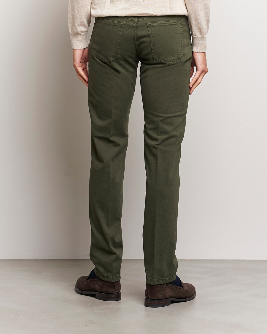 Mies | Housut | Kiton | Slim Fit Cashmere/Cotton 5-Pocket Pants Dark Green