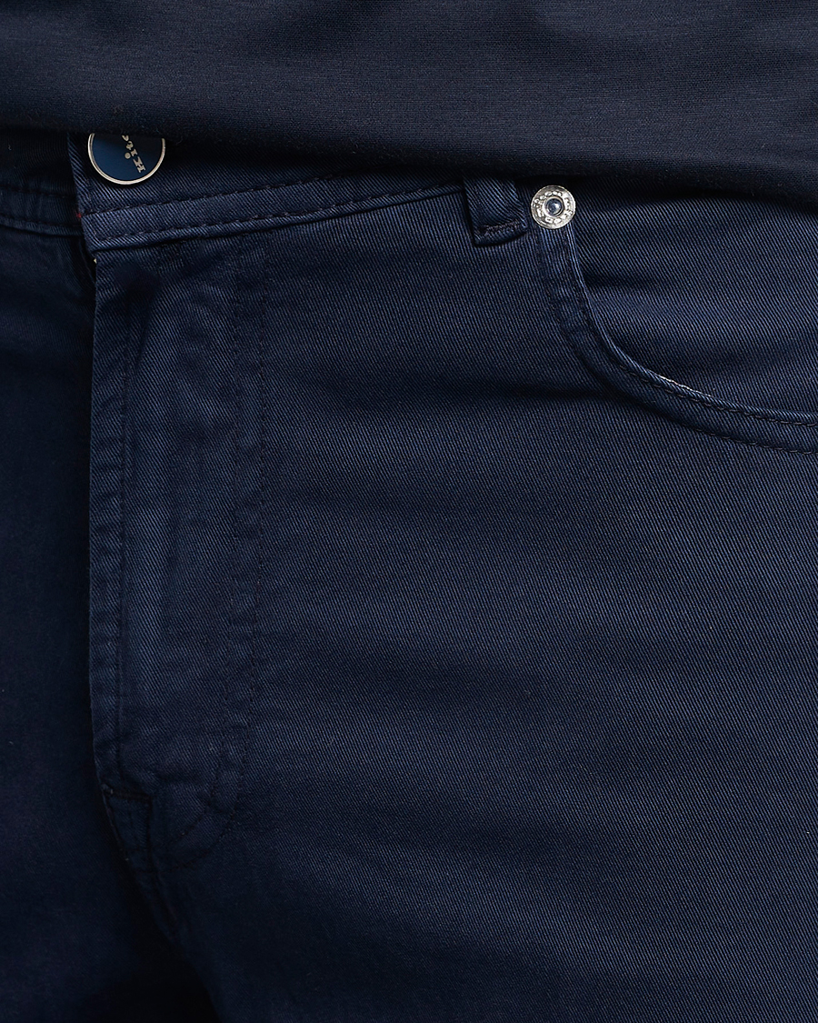Mies | Housut | Kiton | Slim Fit Cashmere/Cotton 5-Pocket Pants Navy