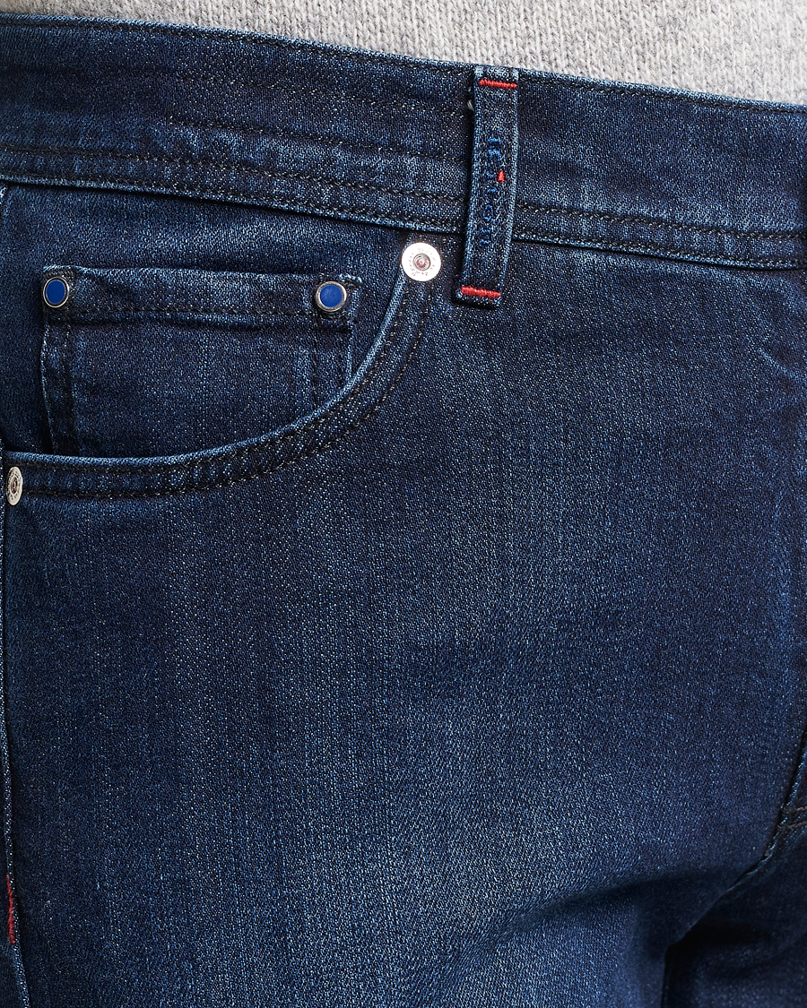 Mies | Farkut | Kiton | Slim Fit Stretch Jeans Medium Blue Wash