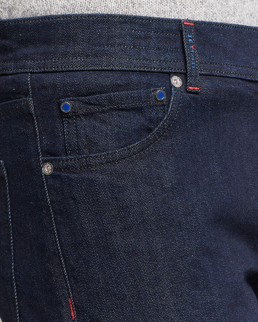 Mies | Farkut | Kiton | Slim Fit Stretch Jeans Dark Blue Wash
