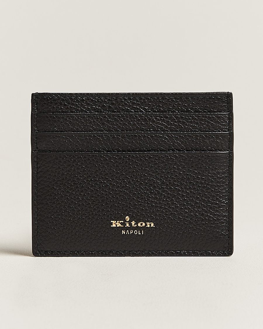 Mies | Kiton Grain Leather Cardholder Black | Kiton | Grain Leather Cardholder Black