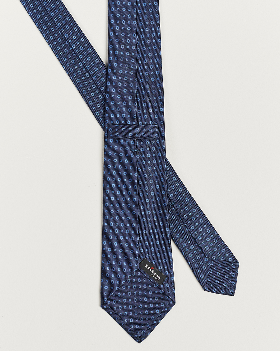 Mies | Kiton Micro Dot Silk Tie Navy | Kiton | Micro Dot Silk Tie Navy