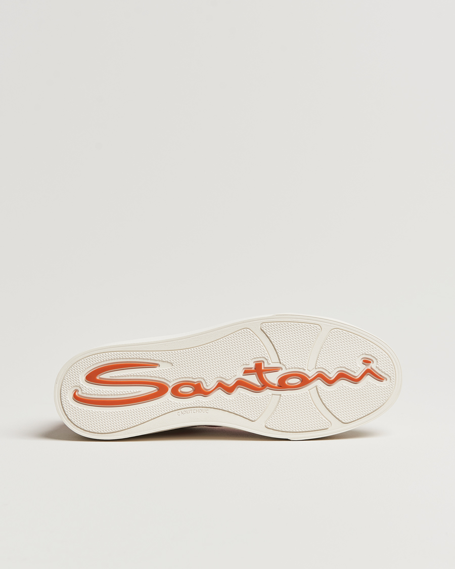 Mies | Santoni Double Buckle Sneakers White/Red | Santoni | Double Buckle Sneakers White/Red