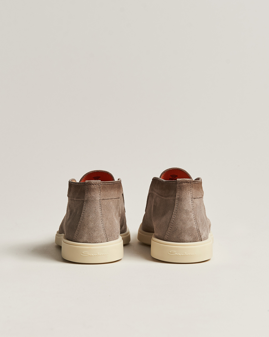Mies | Santoni Open Chukka Boots Taupe Suede | Santoni | Open Chukka Boots Taupe Suede