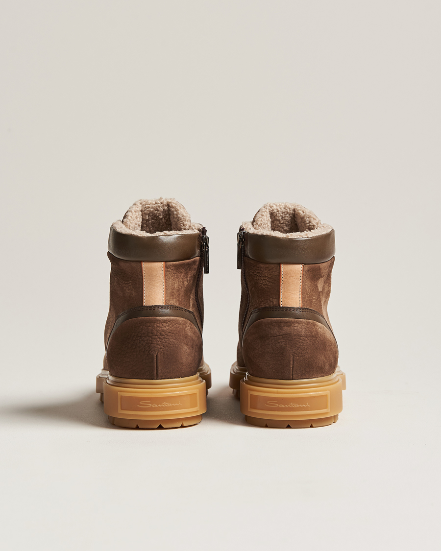Mies | Santoni St Moritz Winter Boots Brown Nubuck | Santoni | St Moritz Winter Boots Brown Nubuck