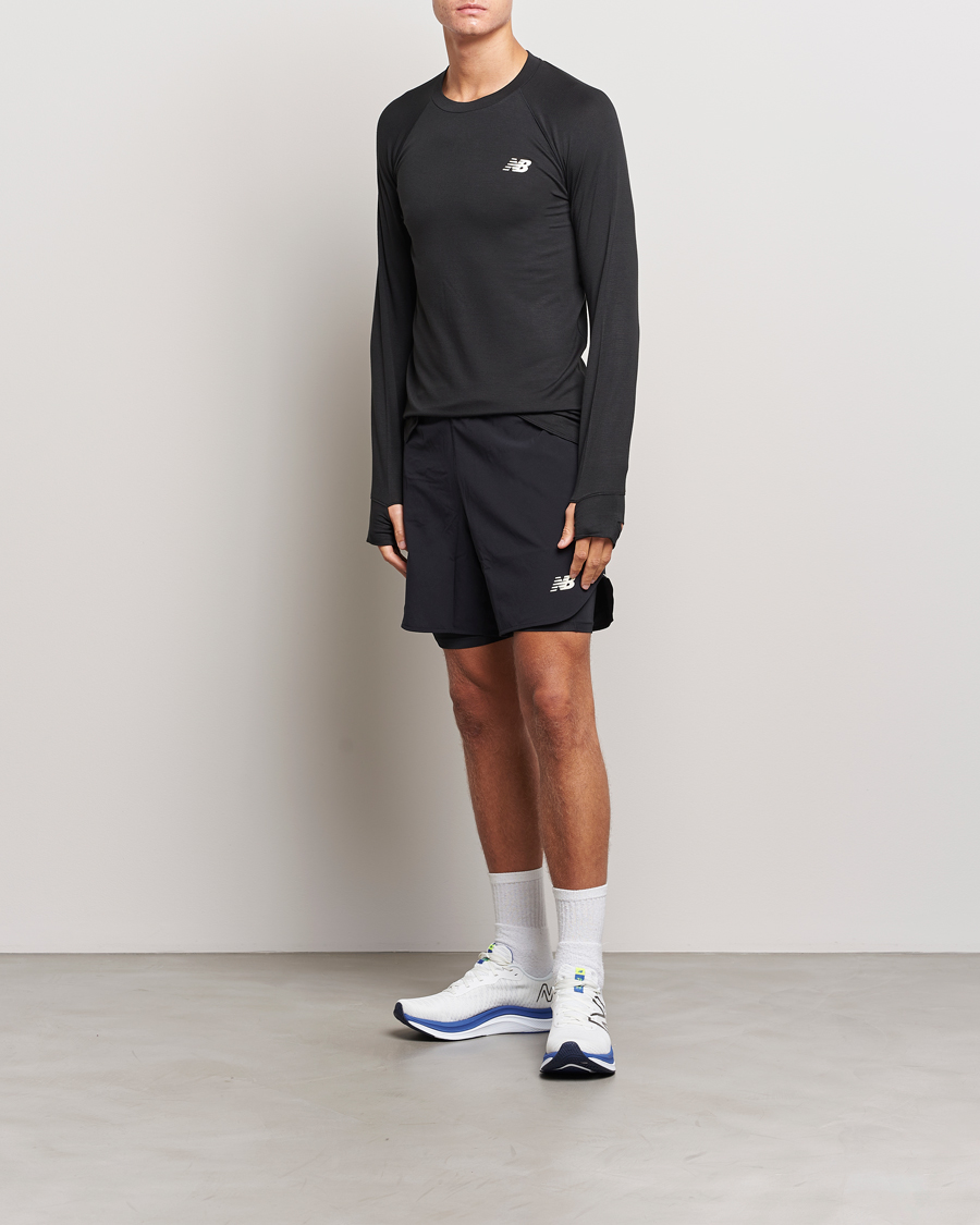 Mies | T-paidat | New Balance | Running Q Speed Jacquard Long Sleeve T-Shirt Black