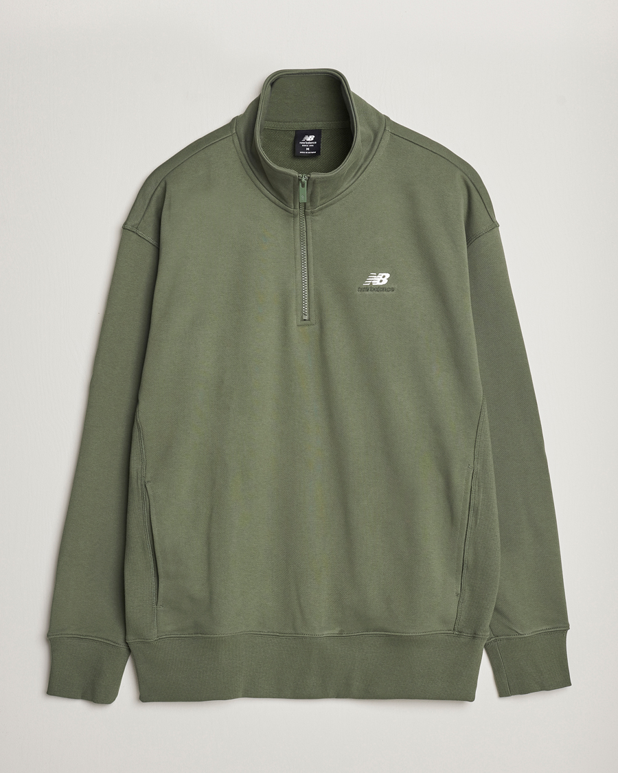 Mies | Puserot | New Balance | Athletics Terry 1/4 Zip Deep Olive Green